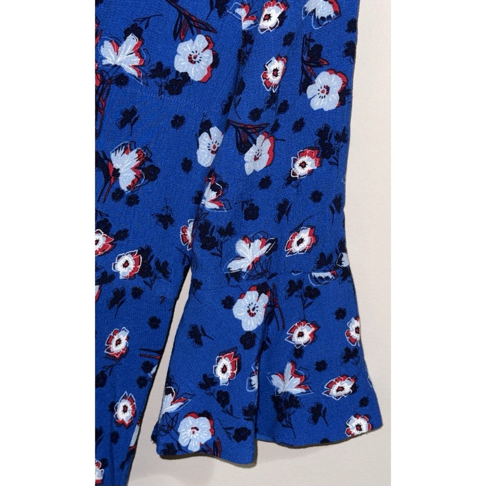 Draper James Women's Blue Floral Bell Sleeve Fit & Flare Dress Size 10 Lined - Picture 3 of 9